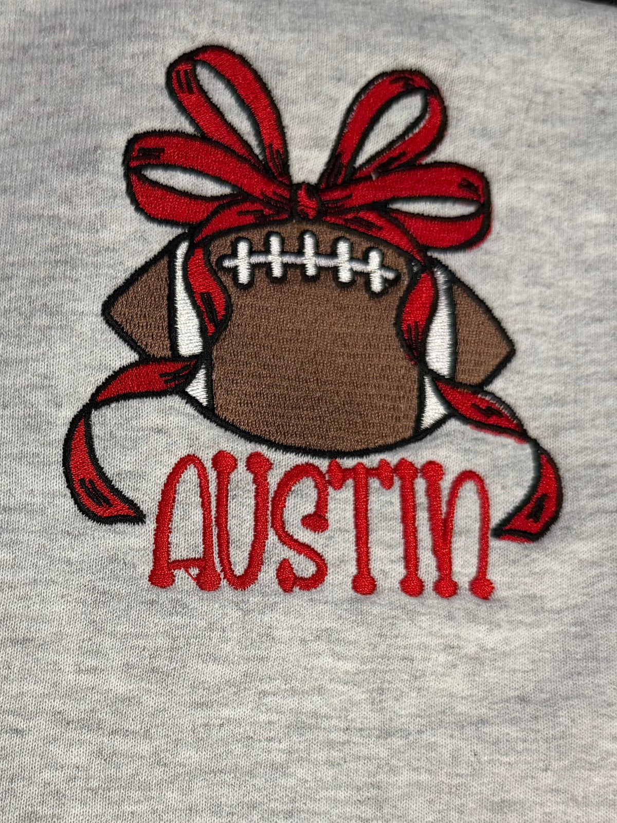 Adult Football with Bow and custom Name