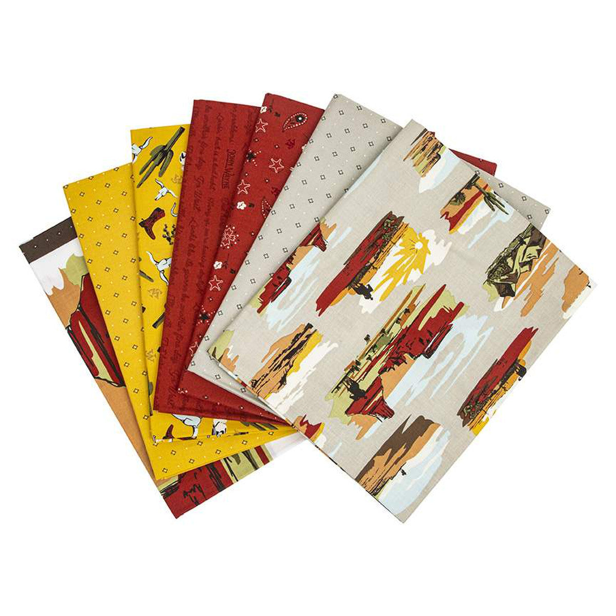 Riley Blake Go West with John Wayne 1-Yard Bundle Gray with panel 6 yards and 1 panel