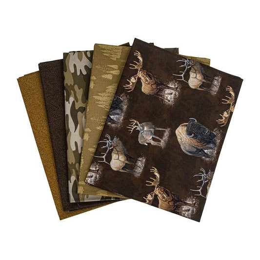 Riley Blake Big Game 1-Yard Bundle Brown total of 5 yards (hunters)