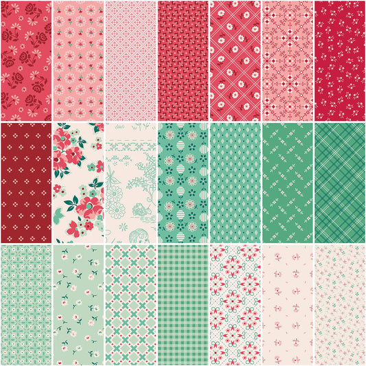 Pre-Order Lori Holt Machine Embroidery Berry & Sage Projects fabric kit