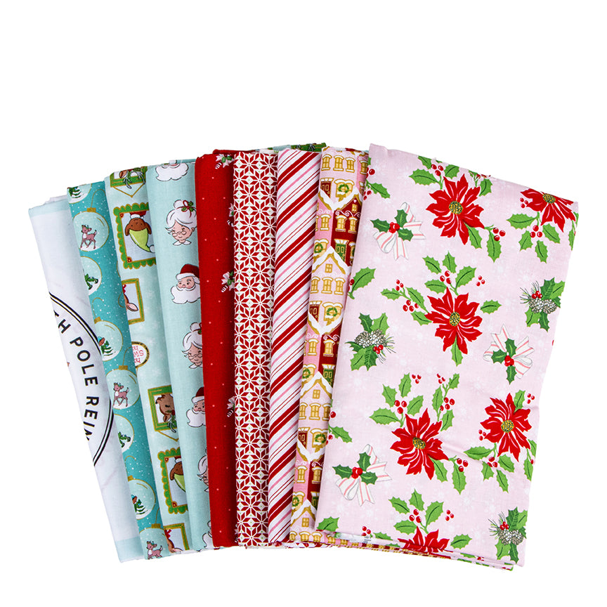 Claus & Co. 1 Yard Bundle Pink, 9 Pcs.