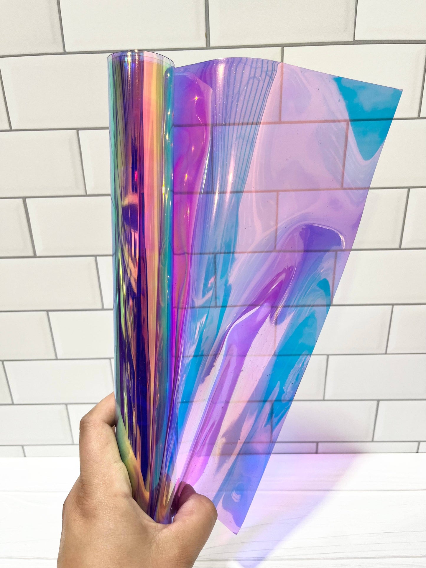Wonderground Fabrics and Crafts - Clear reflective Colorshift TPU Vinyl
