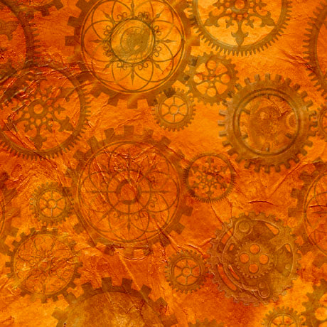 Desiree's Designs Steampunk 2 Orange Gears By the yard