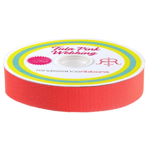 Tula Pink EverGlow Webbing 1" Cosmic/Orange Renaissance by the yard