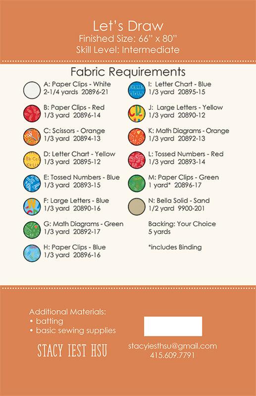 Let's Draw quilt pattern by Stacy Iest Hsu