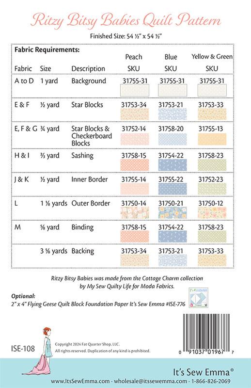 Ritzy Bitsy Babies G ISE 108 Its Sew Emma pattern