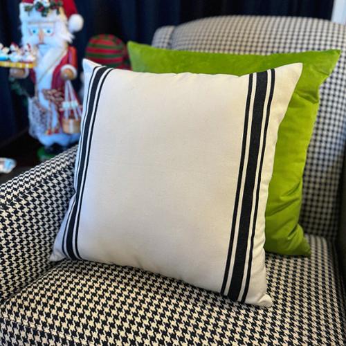 Grain Sack Pillow Cover Black Stripe GPC2 Aunt Martha