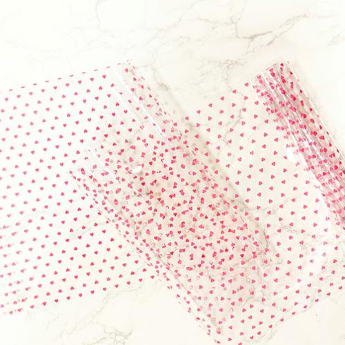 Sew Hungry Hippie Clear Vinyl Tiny Hearts 12"x52" SHH TINYHRTTPU