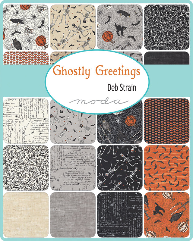 Ghostly Greetings 9 x 22 Cut 56040F8 Moda Precuts#1 Fat 8th