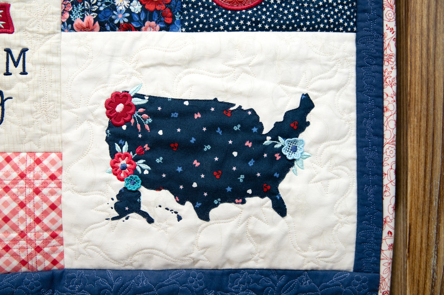 Kimberbell Star Spangled Beauty Ladder Quilt Embroidery Book, Embellishments, and fabric Kit Pre Order