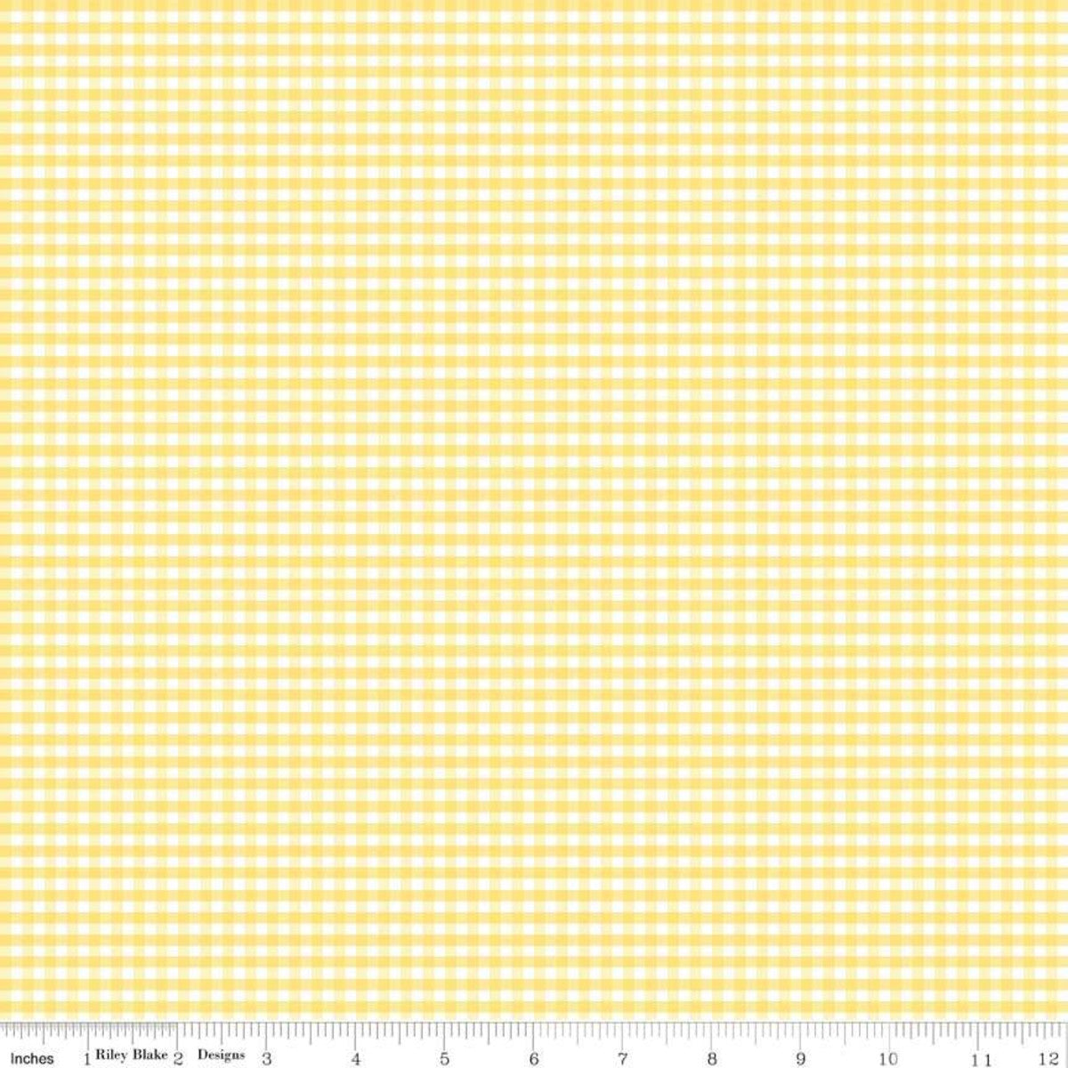 Riley Blake 1/8" Small Gingham Check Yellow by the yard