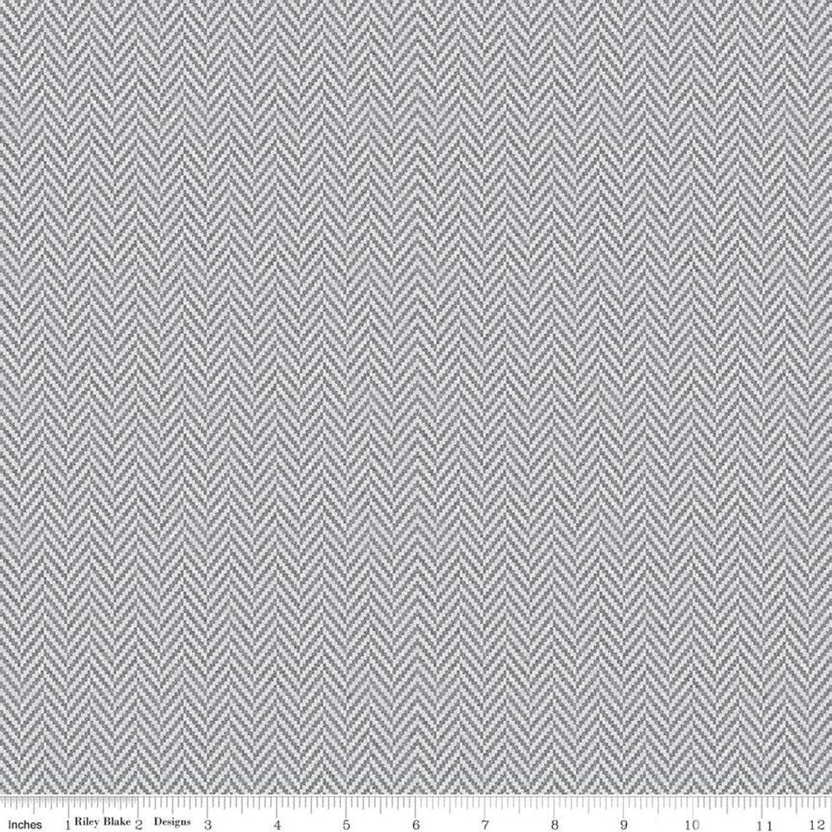 Riley Blake All About Plaids Herringbone Gray by the yard
