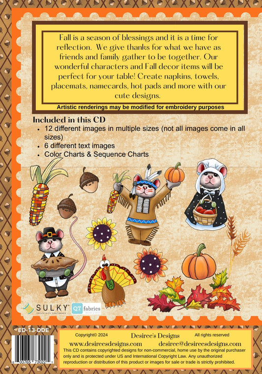 Fall Blessings Embroidery Designs CD (ED-13-DDE)