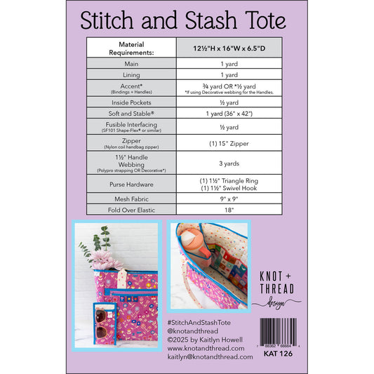 Stitch and Stash Tote KAT126 pattern