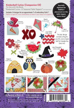 Kimberbell Cuties Companion Machine Embroidery CD # KD508