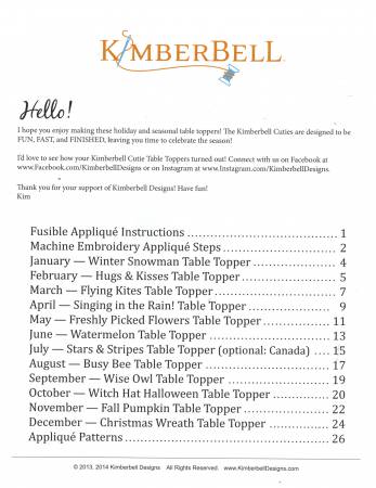 Kimberbell Cuties 12 Seasonal Tabletoppers book # KD701