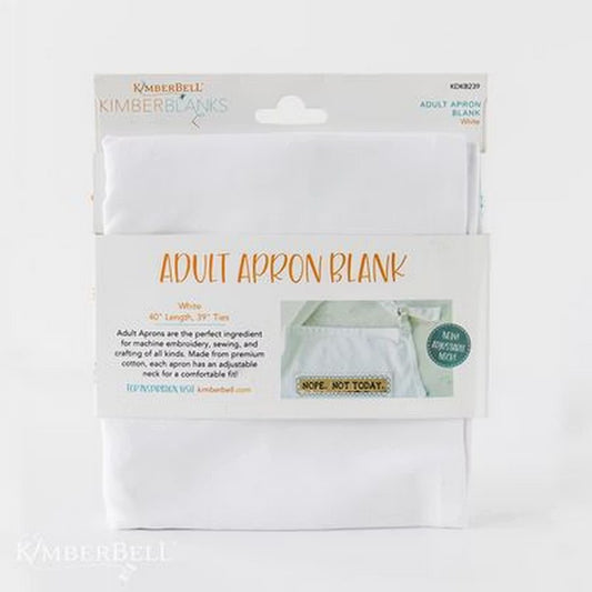 KDKB239 Adult Apron Blank, White, Adjustable Neck