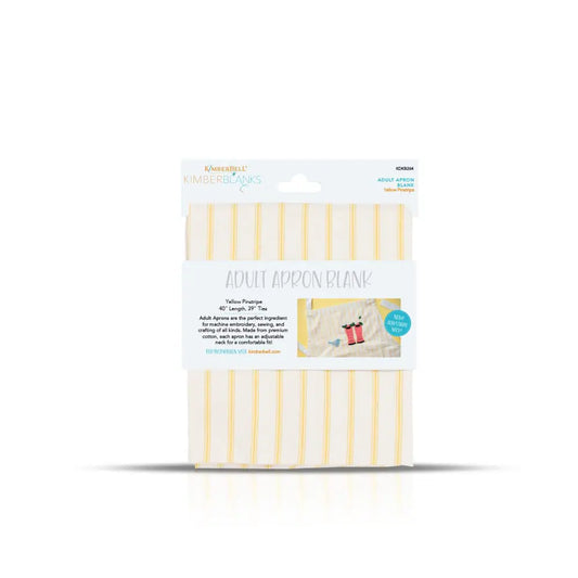 Kimberbell Pinstripe Apron Blank, Yellow