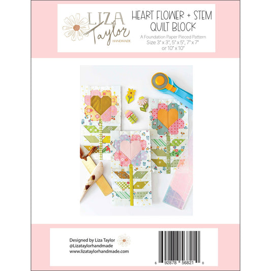 Liza Taylor Heart Flower Quilt Block A Foundation Paper Pieced Pattern LIZ56821