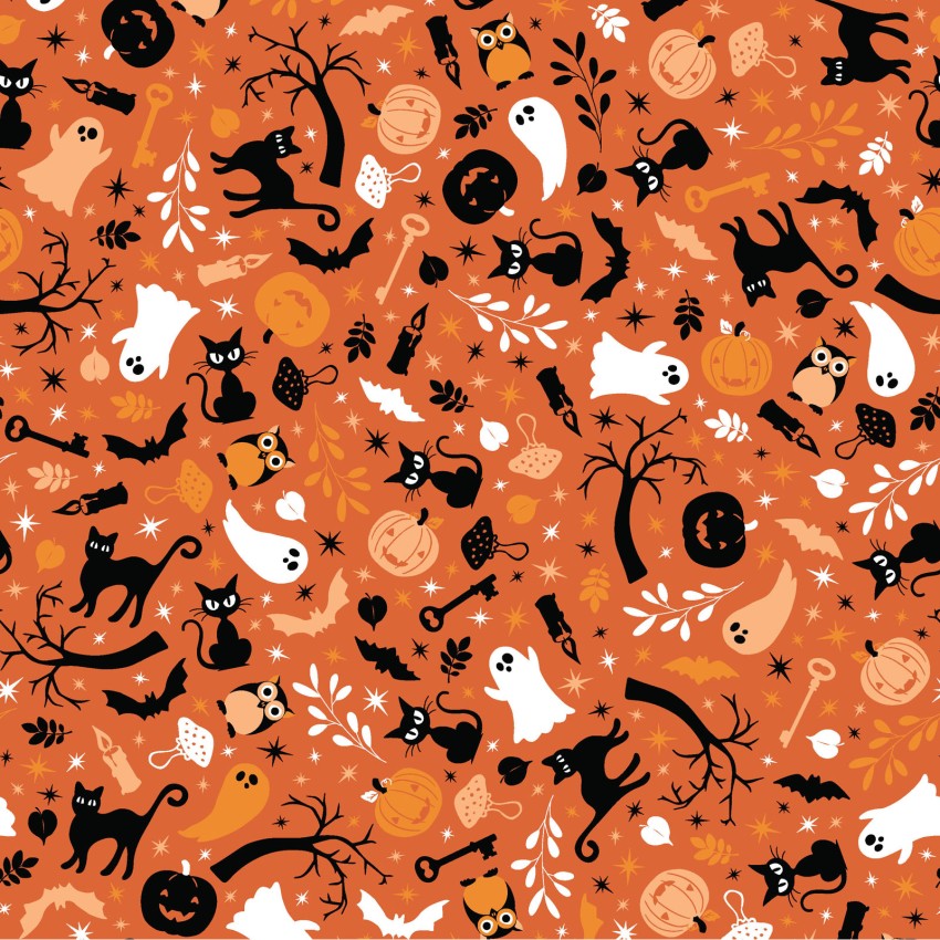 Pumpkins and Potions Designer: Kimberbell Halloween Cats & Ghosts MAS10571-O Fabric by the yard