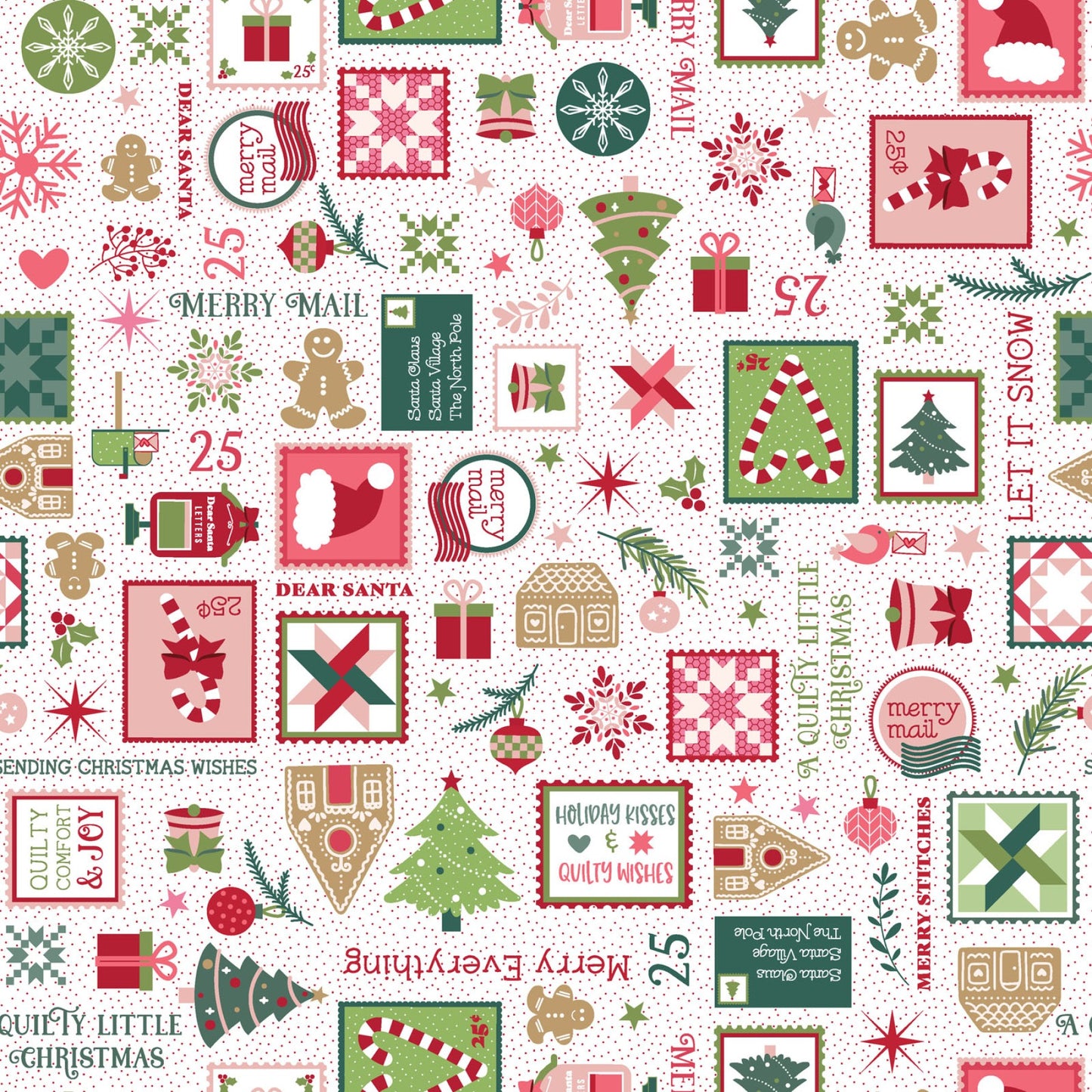 A Quilty Little Christmas Designer: Kimberbell Merry Mail by the yard MAS10574-W