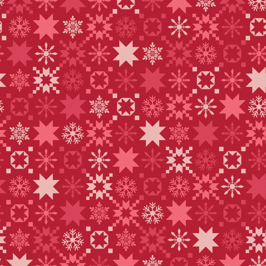 A Quilty Little Christmas Designer: Kimberbell Snowflake red by the yard MAS10577-R Pre-Order July