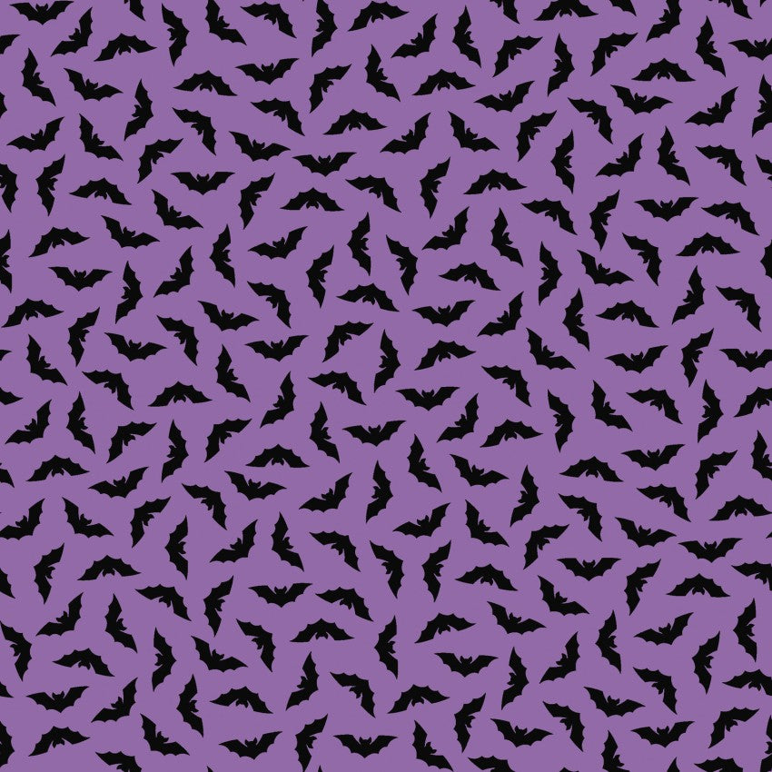 Kimberbell Hometown Halloween Bats Purple By the yard MAS9925-V