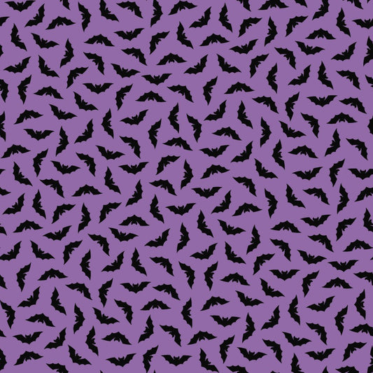 Kimberbell  Hometown Halloween Bats Purple By the yard MAS9925-V
