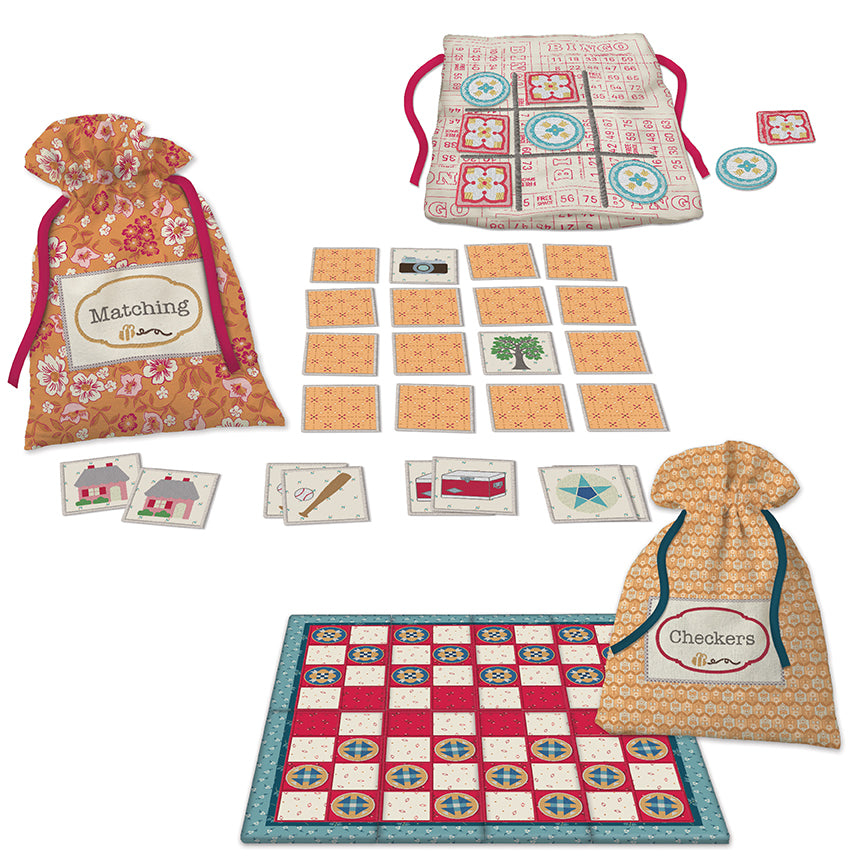 Pre-Order Family Reunion Table Games by Lori Holt - Machine Embroidery USB Jan 2027