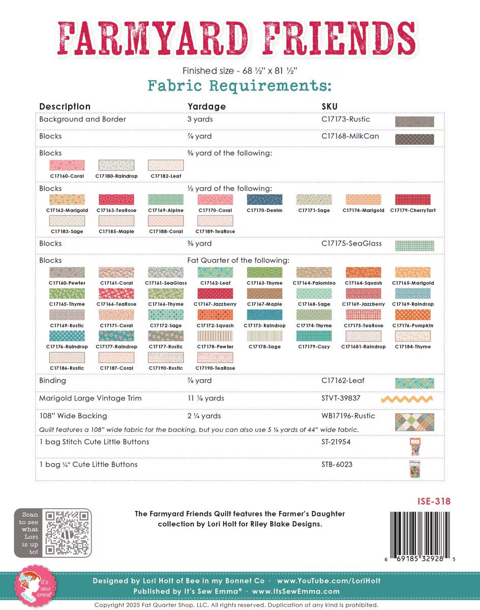 It's Sew Emma Farmyard Friends Quilt Pattern