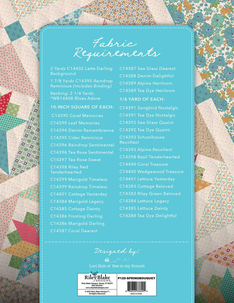 Lori Holt Bee in my Bonnet Spring Bouquet Quilt Pattern