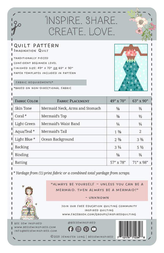 Jennifer Long Be a Mermaid Quilt Pattern