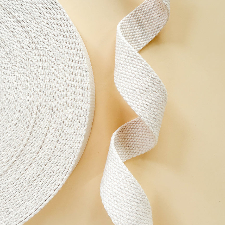 Minki Kim 1" Cotton Webbing Cream by the yard
