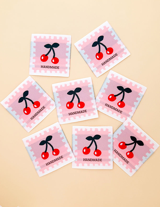 Minki Kim Cherry Pink Woven Labels