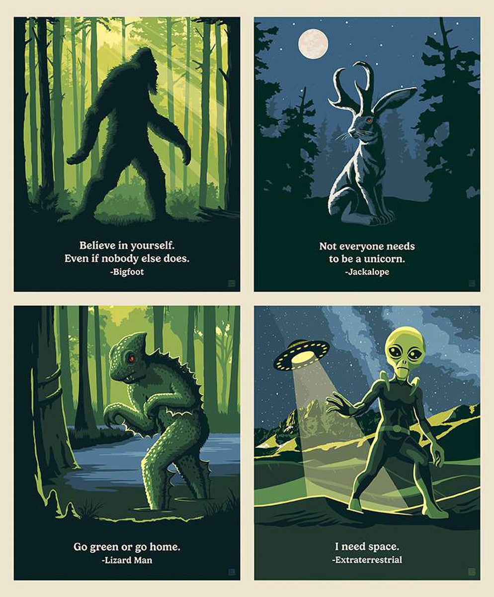 Riley Blake Legends of the National Parks Digitally Printed 36" x 43" Bigfoot The Missing Link Panel