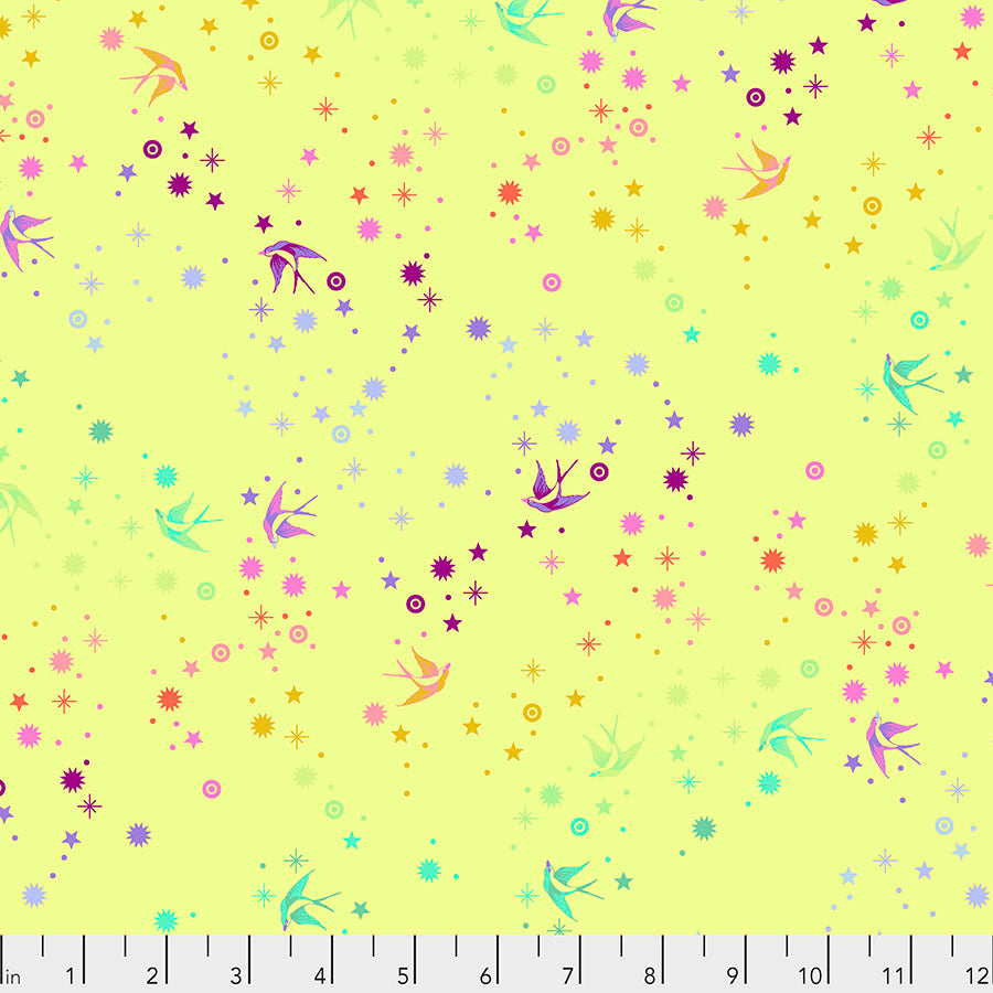 Fairy Dust - Lime || Tula's True Colors by the 1/2 yard