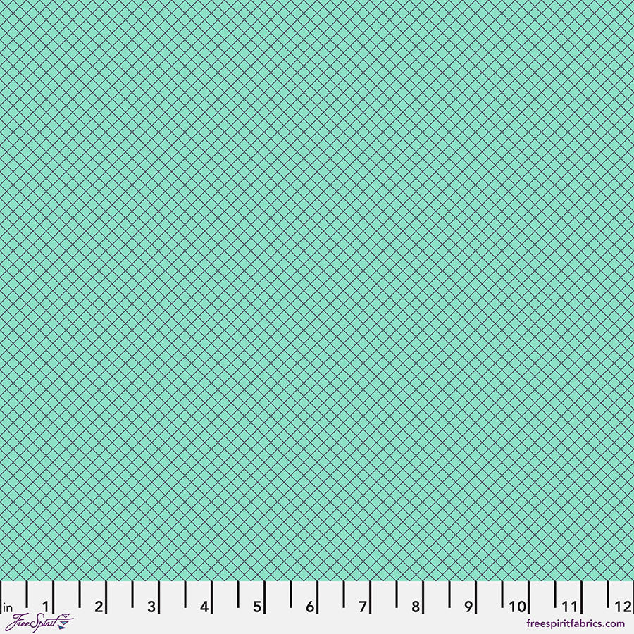 Tula Pink True Colors On the Grid - Raindrop by the 1/2 yard