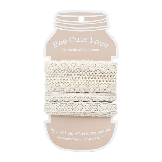 Lori Holt Bee Cute Lace Card Natural Assortment 1  STVL-3635