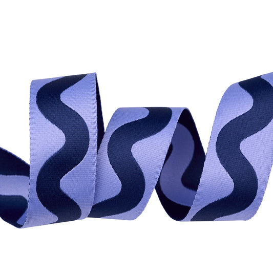 Floral Reef - Big Squiggle in Marine - 1-1/2" width WEBBING - by Tula Pink by the yard