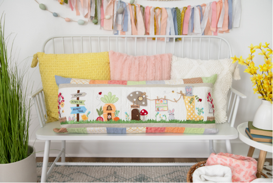 Kimberbell Hoppin' Down the Bunny Trail Bench Pillow