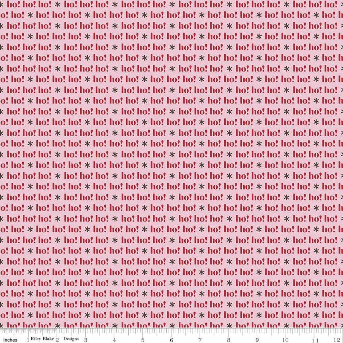 Riley Blake Holly Holiday Greeting Pink By the yard