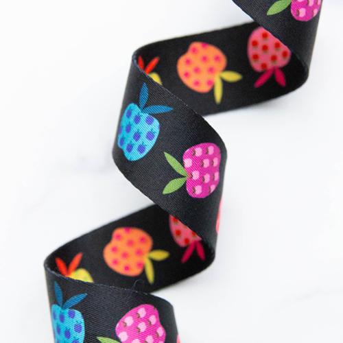 Webbing 1.5" Rainbow Apples SSCWEB 57 Stitch Supply by the yard.