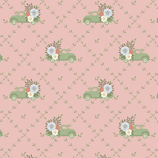 Pre-Order Backroad Blooms Papa's Truck Dusty Rose # A-10600-E  Nov 2026 Quilted Cow 1/2 yard