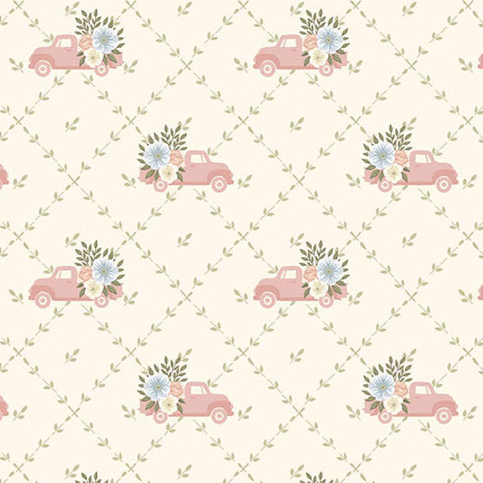 Pre-Order Backroad Blooms Papa's Truck Buttercream # A-10600-L  Nov 2026 Quilted Cow 1/2 yard