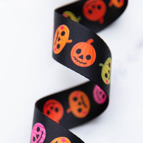 Webbing 1.5" Pumpkin Party SSCWEB 95 Stitch Supply by the yard.
