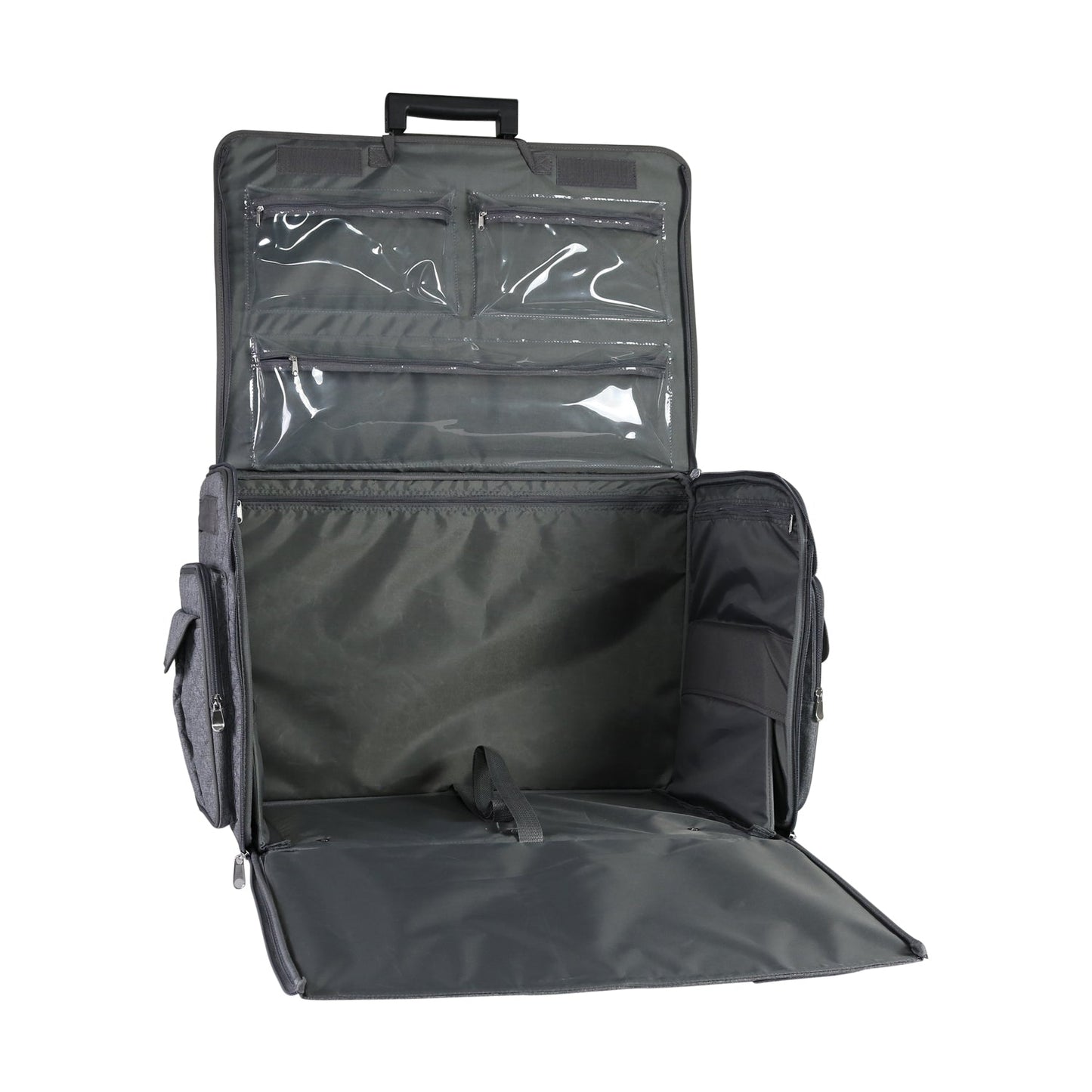 Everything Mary XXL 4 Wheel Collapsible Rolling Sewing Machine Storage Case, Heather Grey