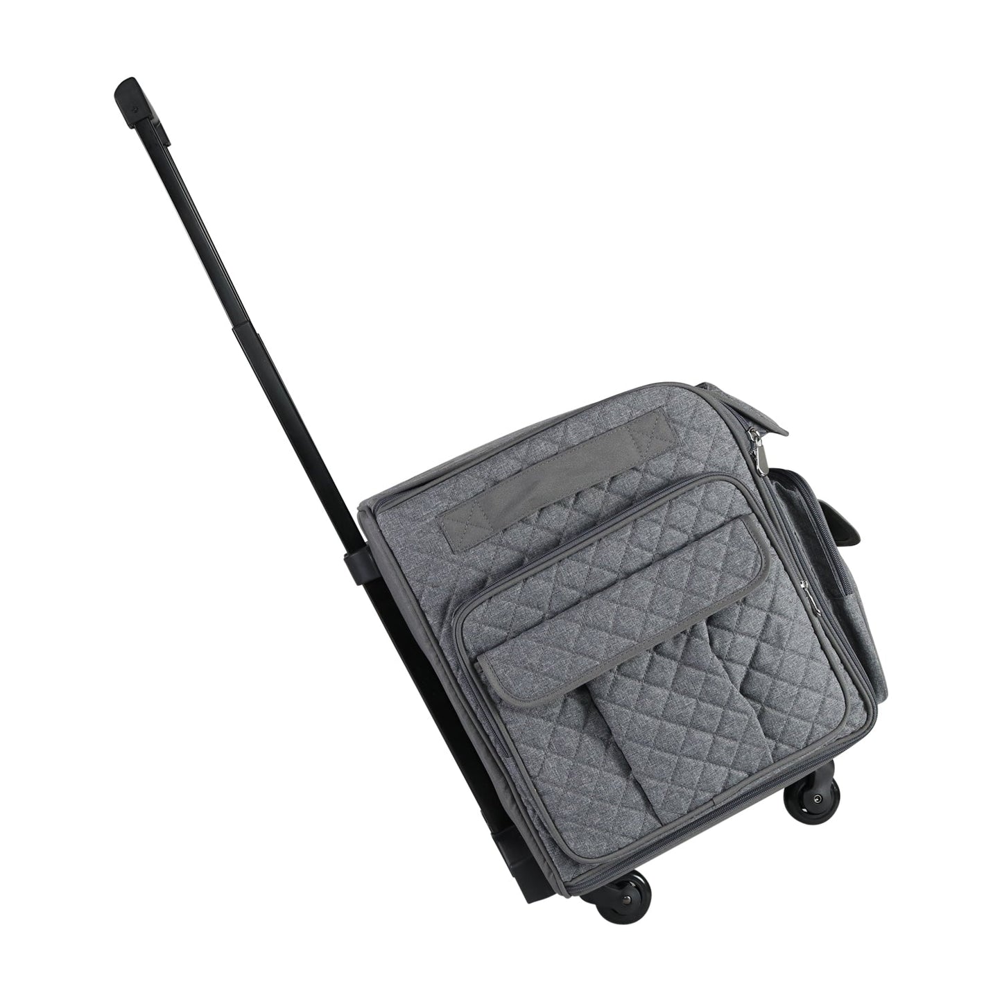Everything Mary XXL 4 Wheel Collapsible Rolling Sewing Machine Storage Case, Heather Grey