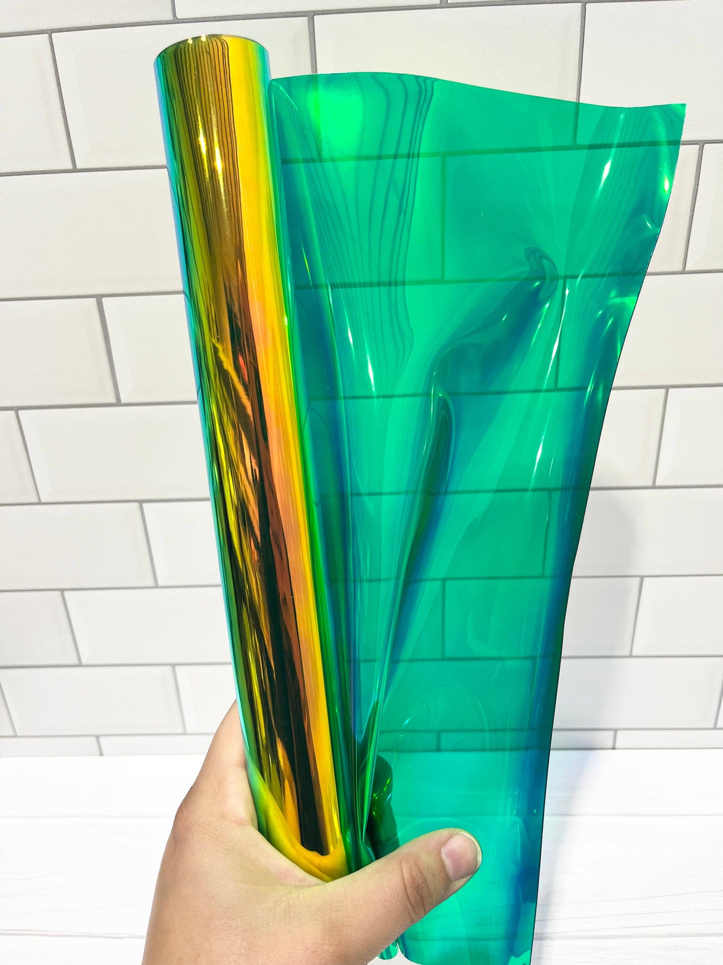 Wonderground Fabrics and Crafts - Clear reflective Colorshift  TPU Vinyl