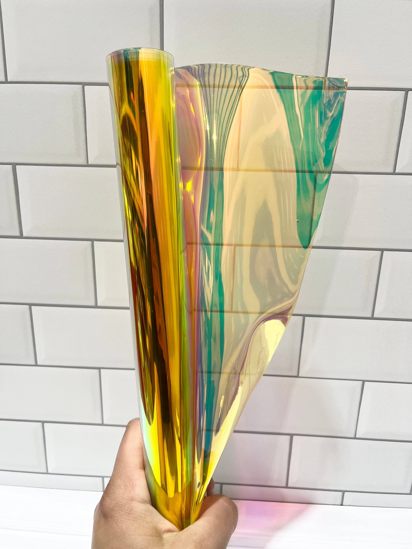 Wonderground Fabrics and Crafts - Clear reflective Colorshift  TPU Vinyl