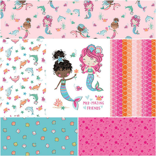 Riley Blake Mer-Mazing 1-Yard Bundle Pink 6 yards